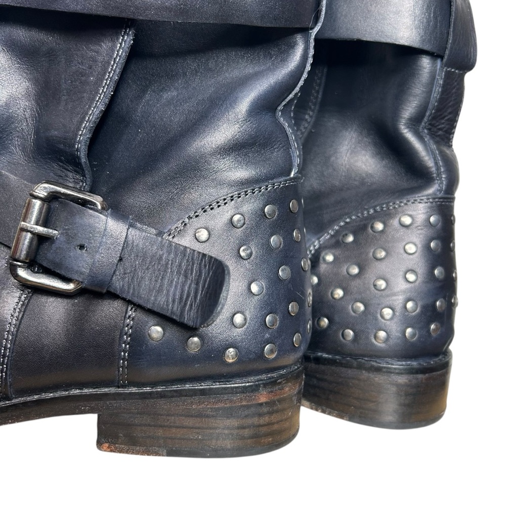 Vintage Foundry Co Sherry Boots 8 Black Studded Moto Biker Goth Punk - Picture 7 of 12